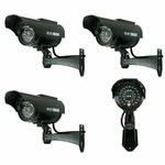 4X Solar Powered Dummy Surveillance Security Camera Cctv Led Record Light -black. Fixed Price $23.70.