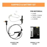Earpiece & Battery Kit For Motorola Radios SL3500, DLR110 Curve, Wave TLK110. Fixed Price $42.00.