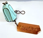 Vintage Turquoise Santa Fe Brass & Copper Wind Bell Southwestern Souvenir. Fixed Price $95.00.