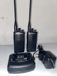 Lot Of 2 Motorola CP110 Two Way Radios Uhf New Batteries & Charger. Fixed Price $109.00.