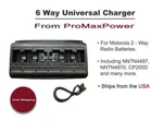 6 Unit Gang Battery Charger For Motorola Radios NNTN4497 4970 4851 CP200 EP450. Fixed Price $256.00.
