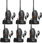 (set Of 6) Rechargeable Walkie Talkies Two Way Radios Long Range With Earpieces. Fixed Price $72.80.