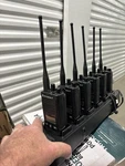 Lot Motorola RDU4160D W/ Bank Charger, Batteries, Shoulder Mics. Fixed Price $799.00.