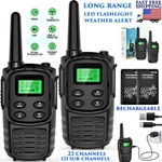Long Range Walkie Talkie 2 Set Usb-c Rechargeable Led Flashlight Frs Vox Noaa. Fixed Price $49.92.