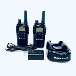 Midland LXT600PA 2-WAY Radio Walkie Talkies W/ Belt Clips Charging Base New Batt. Fixed Price $44.99.