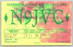Vintage 1996 Qsl Card N9JVC Glenview Illinois Amateur Ham Radio W9X9 A12. Fixed Price $13.95.