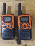 Moico Walkie Talkie Orange/black Lcd Display 22-CHANNELS Two-way Radio Tested. Fixed Price $15.99.