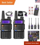 Dual Band UV-5R Walkie Talkies With Keypad Lock Perfect For Safety Fun. Fixed Price $79.99.