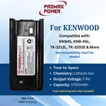 Li-ion Battery For Kenwood KNB45, KNB-45L Radios TK-2207, TK-3206. Fixed Price $18.99.