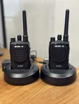 Set Of 2 Working Motorola Bearcoms BC300D Digital Radio, Dock Power Adapter. Fixed Price $275.00.
