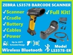 Zebra LS3578-ER20005WR Wireless Long Range Laser Barcode Scanner W/ Cradle!. Fixed Price $298.00.