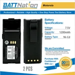 2X 7.5V 1200MAH Nicd Battery For Motorola HNN9049AR HNN9049B. Fixed Price $43.78.