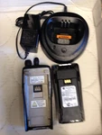 ..CP200...MOTOROLA 4 Channel Uhf RADIOS...AAH50RDC9AA1AN...TESTED. Fixed Price $58.00.