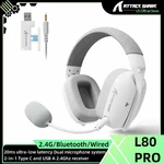 Attack Shark L80PRO Wireless Gaming Headset Lightseed Tech- Built-in&detachable. Fixed Price $30.99.