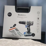 Brookstone Cordless Power Drill Set 21V, Led, Fast Charging, 29-PIECE Kit, Case. Fixed Price $29.99.
