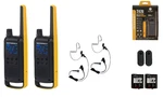 Motorola Solutions T470 Two Way Radios W/ Clear Tube Ptt Earpieces 2-PACK. Fixed Price $105.00.