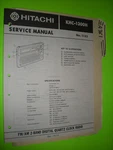 Hitachi KHC-1300 Service Manual Original Repair Book Am/fm Radio 2 Band. Fixed Price $20.00.