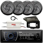 Pyle Single Din Marine Usb Sd Receiver, 4X Speakers, 4-CH Amp, Antenna, Cover. Fixed Price $190.49.