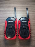 Kawasaki Walkie Talkies Two-way Radios Red/black Pair Tested Good No Batteries. Fixed Price $8.99.