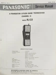 Panasonic RJ-33 6-TRANSISTOR Citizen Band Transceiver Service Manual. Fixed Price $15.00.
