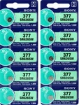 10 Sony 377, SR626SW, 280-39, LR66, AG4, 1.55V Watch Battery Exp. 2028. Fixed Price $6.59.