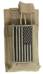 Tan Molle Radio Pouch + Usa Flag Patch For Baofeng Btech Yaesu Icom Motorola. Fixed Price $18.03.