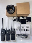 3 Motorola PR400 Uhf 16 Channel Two-way Radios AAH65RDC9AA2AN Chargers Batteries. Fixed Price $325.00.