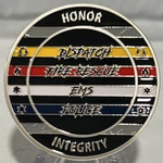 * Dispatch Fire Emt Ems Police Challenge Coin Honor Integrity Rescue Silver Trim. Fixed Price $7.95.