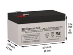 V Amp Hour National Battery NB12-1.2 Replacement By Sigmastek. Fixed Price $16.79.