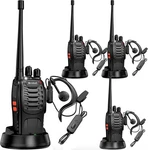 Rechargeable Long Range Two-way Radios With Earpiece 4 Pack Arcshell Black. Fixed Price $71.23.