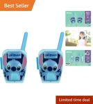 Disney Stitch Walkie Talkies For Kids - Lightweight, Static Free, Fun Range. Fixed Price $31.45.