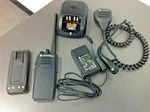 Motorola XPR6100, Model # AAH55JDT9JA1AN, Vhf, 16 Ch, W, Charger, Mic, Antenna. Fixed Price $100.00.
