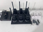 6 Motorola CP200 Vhf 4 Radios AAH50KDC9AA1AN Gang Charger & New Batteries L3. Fixed Price $895.00.