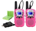 Retevis RT-388 Kids Walkie Talkie Full Set With Nimh Batteries Pink 2 Pack RT388. Fixed Price $19.99.