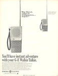 1966 General Electric Walkie Talkie Print Ad Toy Vintage Christmas Gift. Fixed Price $11.99.