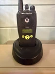 Motorola PR400 Portable Vhf Radio With Charger And Battery AAH65KDF9AA3AN. Fixed Price $109.99.