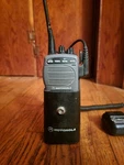 Motorola Spirit SU42 Channel Uhf Radios With Shoulder Mic And Duty Belt Holder. Fixed Price $45.00.