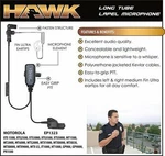 Tactical Ear Gadgets Hawk Lapel Mic For Motorola Xts Police Radios (complete). Fixed Price $69.95.