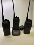 3X Kenwood NX-340U-K Uhf Two Way Radio W/batteries And One Charger. Fixed Price $265.00.