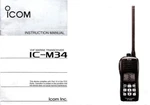 Icom IC-M34 Ht Transceiver Original Instruction Manual. Fixed Price $18.95.