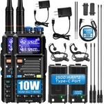 5RM Ham Radio 10W Long Range Handheld Noaa Weather Receiver 2500MAH Battery 5.... Fixed Price $56.37.