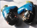 (batman Boxing Gloves) For Kids Black And Blue Top/yellow Bottom (dc, Comic Toy). Fixed Price $10.00.