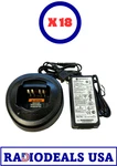 Motorola HT750 HT1250 GP340 Single Rapid Charger + Psu - HTN9000B 18 Pc. Fixed Price $522.00.