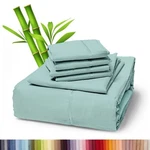 6 Piece Premium Bamboo Sheet Set, Deep Pockets, 50 Colors, 2200 Count, Soft. Fixed Price $41.99.