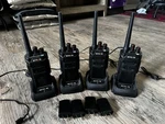 Retevis DC48 Walkie Talkies (set Of 4) Works! W/base & Charger. Fixed Price $32.00.