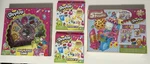 New/htf Lot Of Shopkins Pop Race Game, 2 Sticker Kits & 5 Wooden Puzzle Set. Fixed Price $66.49.