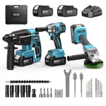 Seesii 3 Set Cordless Combo Kit Power Tools Hammer/angle Grinder/impact Wrench. Fixed Price $139.00.