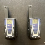 Cobra Microtalk Portable Handheld Walkie Talkies Black Blue With Charger Dock. Fixed Price $12.69.