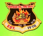 Rapidan Virginia Est. 1978 Va 3/4" Fire Dept. Patch Free Shipping!!!. Fixed Price $7.50.