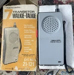 Vtg 1975 Realistic Transistor Walkie-talkie TRC-3 Original Box New Battery Works. Fixed Price $26.00.